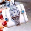 Đồng Hồ Nữ Franklin Đính Đá Chính Hãng Mặt Vuông Size 34mm Kim Xanh Quartz FL6188