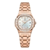 Đồng Hồ Nữ Carnival 8160L2-VH-TK Vàng Hồng Mặt Xà Cừ Trắng Viền Đá Size 34mm Sapphire