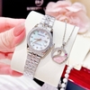 Đồng Hồ Nữ Roberto Era Dây Thép Silver Mặt Xà Cừ Trắng Viền Đá Size 28mm Roberto Era RE120