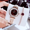 Set đồng hồ nữ chính hãng Roberto Era RE0849 dây da nâu vỏ rose size 32mm, kèm bộ dây kim loại và phụ kiện