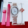 Set đồng hồ nữ Roberto Era mặt oval đính đá, khảm xà cừ lấp lánh, size 33mm RE2200