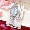 Đồng Hồ Nữ Roberto Era Dây Thép Silver Mặt Xà Cừ Trắng Viền Đá Size 28mm Roberto Era RE120