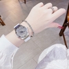 Set Đồng hồ nữ X-cer chính hãng dây cao su trắng vỏ bạc size 34mm - Mặt đồng hồ đính đá