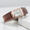 Đồng hồ nữ chính hãng Roberto Era RE1601 dây da nâu mặt trắng vuông size 20x30mm vỏ rose gold