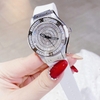 Set Đồng hồ nữ X-cer chính hãng dây cao su trắng vỏ bạc size 34mm - Mặt đồng hồ đính đá