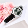 Đồng hồ nữ chính hãng Roberto Era RE0840 dây da đen mặt đá chảy size 32mm vỏ silver