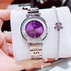 Set đồng hồ nữ chính hãng Roberto Era RE0848 dây da tím vỏ silver size 32mm, kèm bộ dây kim loại và phụ kiện