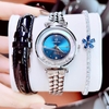 Set đồng hồ nữ chính hãng Roberto Era RE0847 dây da xanh dương vỏ silver size 32mm, kèm bộ dây kim loại và phụ kiện
