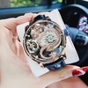 Đồng Hồ Nam Hanboro Automatic Dây Da Xanh Đậm Vỏ Rose Gold Mặt Rồng Size 44mm HBR1018