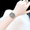 Set đồng hồ nữ chính hãng Roberto Era RE022 dây da nude mặt số la mã vỏ silver size 36mm