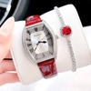 Đồng hồ Rivero nữ chính hãng, đồng hồ Rivero R9007 dây da đỏ vỏ silver size 34mm