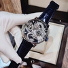 Đồng Hồ Nam Hanboro Automatic Dây Da Xanh Đậm Vỏ Silver Mặt Rồng Size 44mm HBR1018