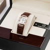 Đồng hồ nữ chính hãng Roberto Era RE1601 dây da nâu mặt trắng vuông size 20x30mm vỏ rose gold