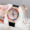Đồng Hồ Nữ X-cer Dây Cao Su Đen Chính Hãng Vỏ Rose Đính Đá Màu Size 34mm B0639