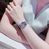 Đồng Hồ Nữ Rivero Dây Da Tím Mặt Oval Đính Đá Size 32mm Quartz Japan Chính Hãng