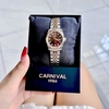Đồng Hồ Nữ Carnival 8131L-CH-N Demi Vàng Hồng Mặt Nâu Size 30mm Quartz Japan