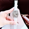 Set đồng hồ nữ chính hãng Roberto Era RE022 dây da trắng mặt số la mã, vỏ bạc silver size 36mm