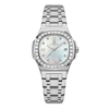 Đồng Hồ Nữ Carnival 8160L2-VT-TK Dây Thép Silver Mặt Xà Cừ Trắng Viền Đá Size 34mm Sapphire