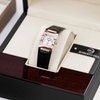 Đồng hồ nữ chính hãng Roberto Era RE1601 dây da đen mặt trắng vuông size 20x30mm vỏ rose gold