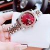 Set đồng hồ nữ Amica chính hãng màu demi vàng hồng mặt đỏ size 32mm - Đồng hồ Amica A059