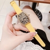 Set đồng hồ nữ chính hãng Roberto Era RE022 dây da vàng mặt số la mã vỏ vàng gold size 36mm