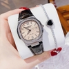 Đồng hồ Hanboro nữ chính hãng - Hanboro dây da đen đính đá size 34mm Quartz Japan
