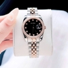 Set đồng hồ nữ Amica chính hãng màu demi vàng hồng mặt đen size 32mm - Đồng hồ Amica A059