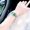 Set đồng hồ nữ chính hãng Roberto Era RE084 dây da xanh lá vỏ silver size 32mm, kèm bộ dây kim loại và phụ kiện