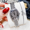 Đồng Hồ Nữ Đính Đá Chính Hãng Franklin FL6144 Silver Size 30mm Quartz Tặng Kèm Vòng Tay
