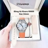 Set đồng hồ Rivero nữ chính hãng, Rivero R9009 dây da cam kèm bộ dây da trắng ngà size 34mm