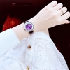 Đồng hồ nữ chính hãng Roberto Era RE0849 dây da tím mặt đá chảy size 32mm vỏ silver