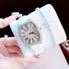 Set đồng hồ nữ chính hãng Roberto Era RE022 dây da trắng mặt số la mã, vỏ bạc silver size 36mm