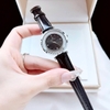 Đồng hồ nữ chính hãng Roberto Era RE0840 dây da đen mặt đá chảy size 32mm vỏ silver