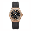 Đồng Hồ Nữ Carnival 8168L2 Dây Cao Su Đen Mặt Đen Đính Đá Rose Size 34mm Quartz 8168L2-VH-DCS-D