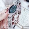 Đồng Hồ Nữ Davena 61695 Chính Hãng Oval Silver Mặt Xanh 32mm