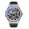 Đồng Hồ Nam Hanboro Automatic Dây Silicone Đen Vỏ Silver 44mm HBR-918