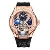 Đồng Hồ Nam Hanboro Automatic Dây Silicon Đen Vỏ Rose Gold 42mm HBR-965