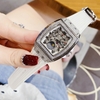 Đồng hồ Hanboro nữ dây cao su đính đá chính hãng, Hanboro moonphase mặt vuông size 36mm