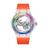 Đồng Hồ Unisex Hanboro Rainbow Máy Tự Động Dây Cao Su Cam 43mm