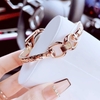 Set Đồng Hồ Lắc Tay Nữ Roberto Era Horsebit Dây Rose Gold Mặt Đỏ Size 28mm - RE9201
