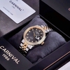 Đồng Hồ Nam Carnival 8131G2-CV-D Automatic Dây Thép Demi Vàng Mặt Đen Size 40mm