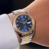 Đồng Hồ Nam Carnival 8131G2-CV-X Automatic Dây Thép Demi Vàng Mặt Xanh Navy Size 40mm