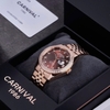 Đồng Hồ Nam Carnival 8131G2-VH-N Automatic Dây Thép Vàng Hồng Mặt Nâu Size 40mm