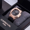 Đồng Hồ Nam Carnival 8160G Tự Động Mặt Đen Dây Da Đen Vàng Hồng 41mm