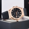 Đồng Hồ Nam Carnival 8168G Tự Động Mặt Đen Dây Cao Su Đen Vỏ Vàng Hồng 42mm