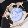 Đồng Hồ Nam Carnival 8168G Tự Động Mặt Đen Dây Cao Su Đen Vỏ Vàng Hồng 42mm