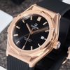 Đồng Hồ Nam Carnival 8168G Tự Động Mặt Đen Dây Cao Su Đen Vỏ Vàng Hồng 42mm