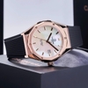 Đồng Hồ Nam Carnival 8168G Tự Động Mặt Trắng Xà Cừ Dây Cao Su Đen Vàng Hồng 42mm