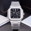 Đồng Hồ Nam Carnival 8187G Máy Cơ Tự Động Dây Thép Bạc Mặt Đen Size 42mm 8187G-VT-D