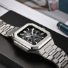 Đồng Hồ Nam Carnival 8187G Máy Cơ Tự Động Dây Thép Bạc Mặt Đen Size 42mm 8187G-VT-D